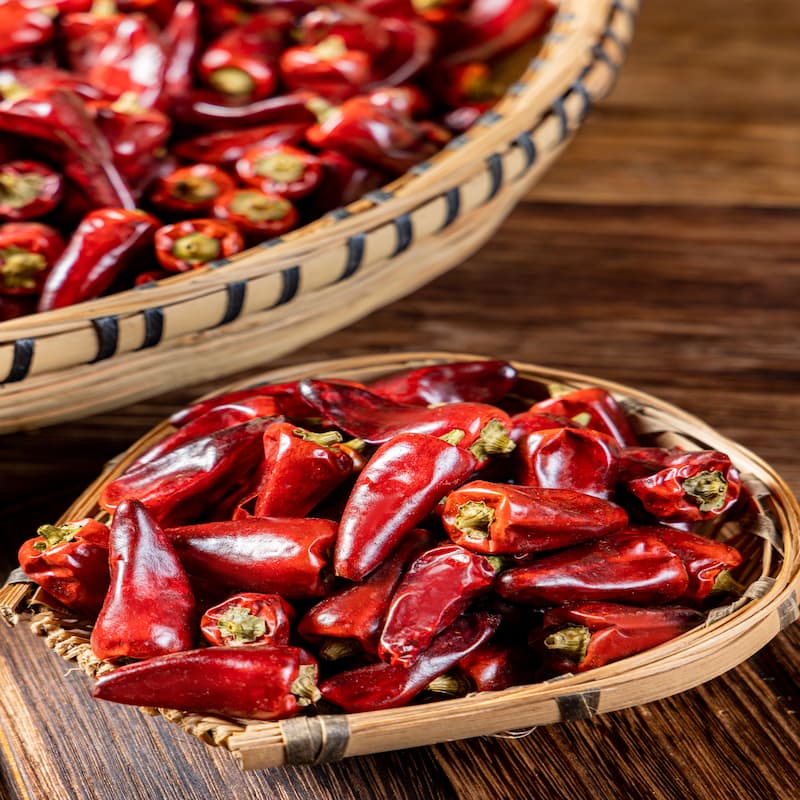 Today's fresh bullet-shaped peppers